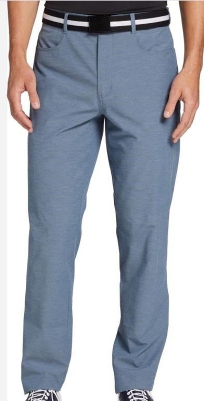 Walter Hagen Men’s 32x32 Textured Golf Pants Gray Sky Navy NWT